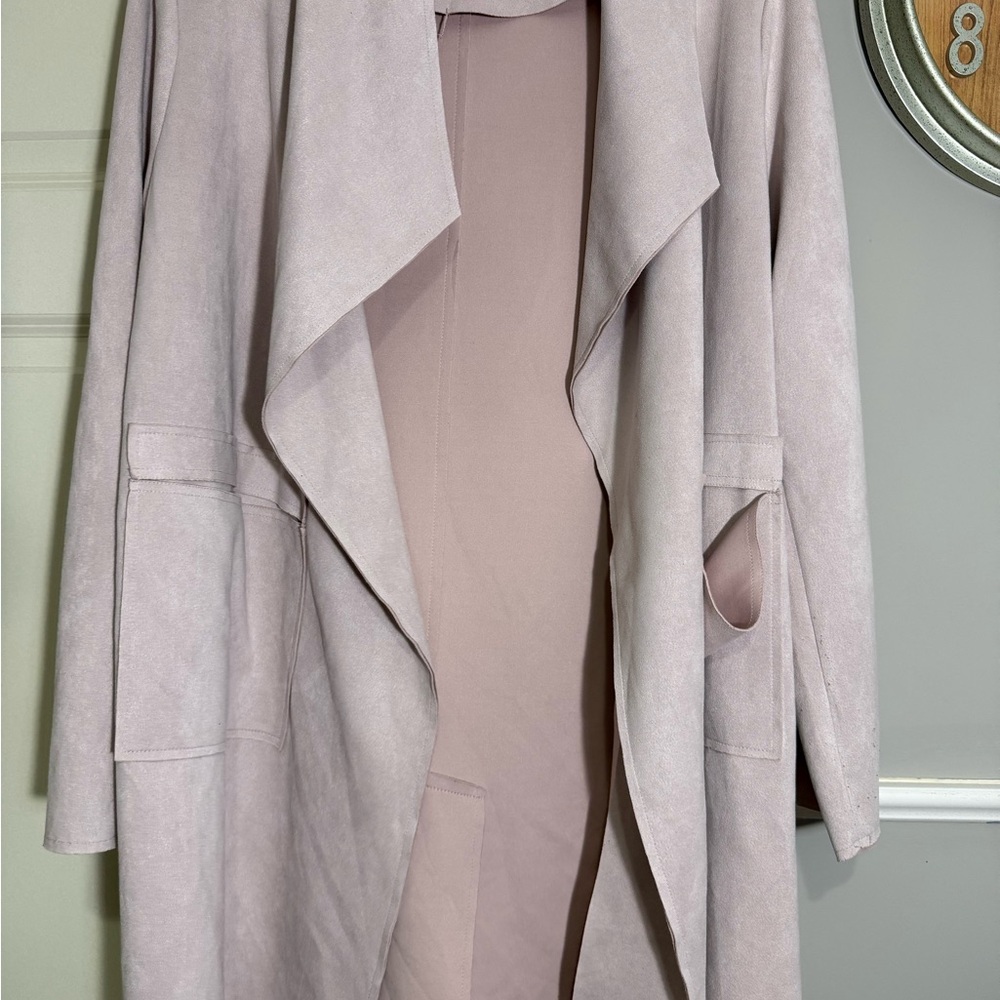 FAVLUX Women's Soft Pink Trench Coat